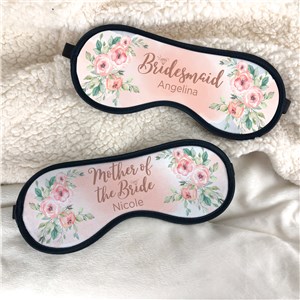 Personalized Floral Bridal Party Sleep Mask