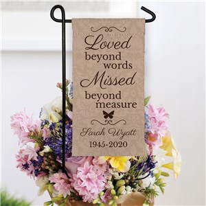 Personalized Loved Beyond Words Mini Garden Flag