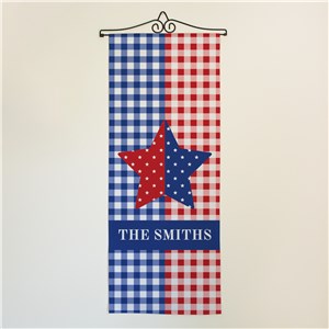 Personalized Patriotic Plaid Star Wall Hanging