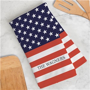 Personalized Patriotic Flag Dish Towel
