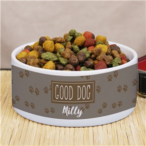 Personalized Good Dog Pet Bowl