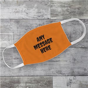 Personalized Any Message Here Orange Adult Face Mask
