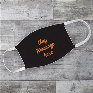 Personalized Any Message Here Black Adult Face Mask