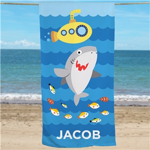 Personalized Shark Summer Beach Towel