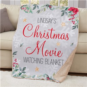 Personalized Christmas Movies Watching Blanket 50x60