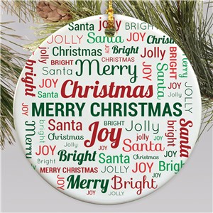 Merry Christmas Word Art Ornament