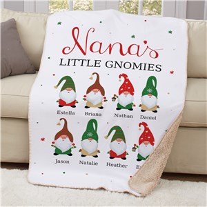 Personalized Christmas Gnomies Sherpa Blanket