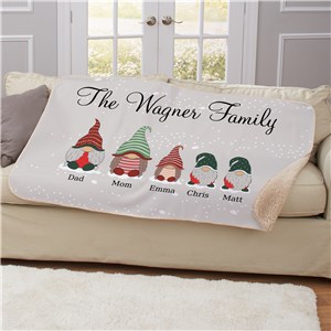Personalized Gnome Family Sherpa Blanket