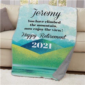 Personalized Happy Retirement Landscape 50x60 Sherpa Blanket