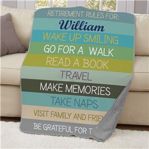 Personalized Retirement and Rules 50x60 Sherpa Blanket