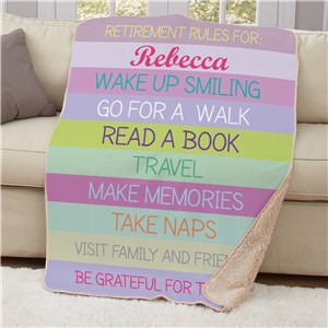 Personalized Retirement and Rules 50x60 Sherpa Blanket