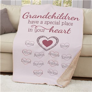 Personalized Grandchildren Have A Special Place In Your Heart Sherpa Blanket