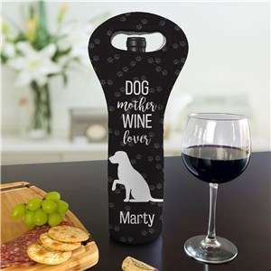 Personalized Dog Mother Wine Lover Sublimatable Insulated Wine Gift Bag