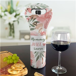 Personalized Floral Mommy Juice Insulated Wine Gift Bag