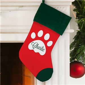 Personalized Paw with Name Stocking