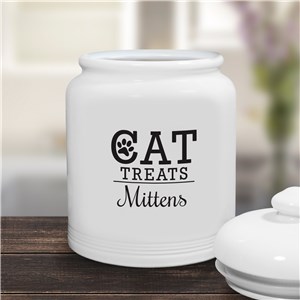 Personalized Cat Treats with Paw Print Treat Jar