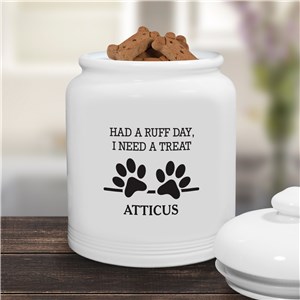 Personalized Ruff Day Treat Jar