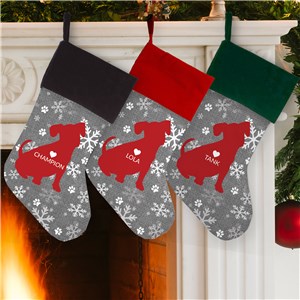 Personalized Red Dog Silhouette Stocking