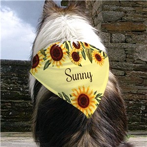 Personalized Sunflowers with Name Across Pet Bandana