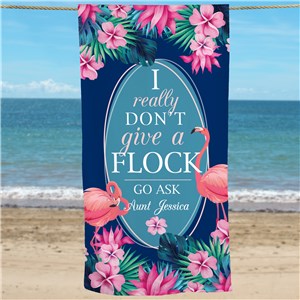 Personalized I Really Don't Give A Flock Beach Towel