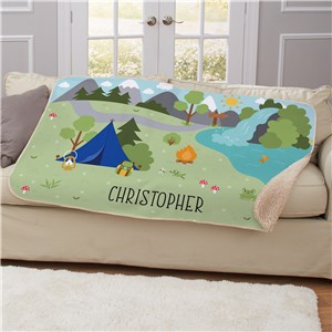 Personalized Camping 50x60 Sherpa Blanket