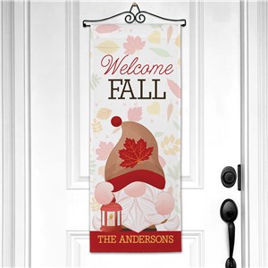 Personalized Welcome Fall Gnome Wall Hanging