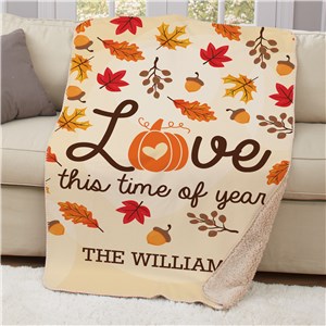 Personalized Love this time of year Sherpa Blanket