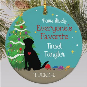 Personalized Tinsel Tangler Round Ornament