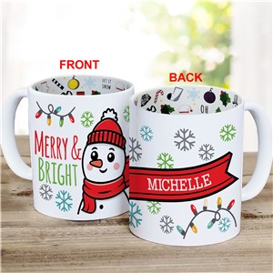 Personalized Snowman with Scarf Christmas Mug
