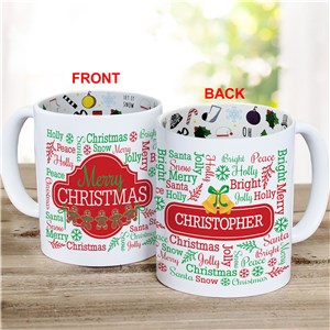 Personalized Gingerbread Word Art Christmas Mug