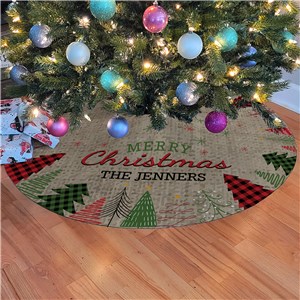 Personalized Patterned Christmas Trees Christmas Tree Skirt
