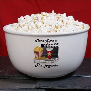 Personalized Movie Night Ceramic Bowl