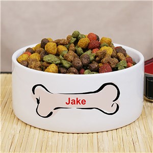 Personalized Dog Food Ceramic Bowl