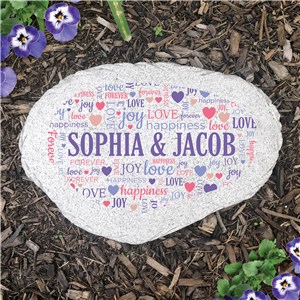 Personalized PGS Love Words Flat Garden Stone 