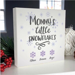 Personalized Mommy's Little Snowflakes 6x6 Table Top Sign