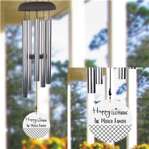 Personalized Geometric Happy Everything Wind Chime