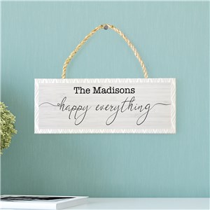 Personalized Happy Everything Rope Hanging Sign