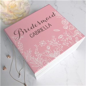 Personalized Floral Garden Bridal Party Jewelry Box