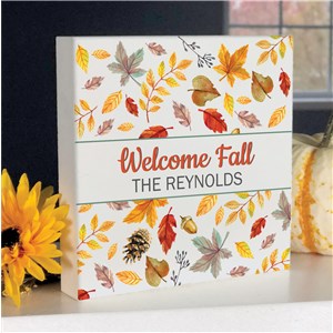 Personalized Welcome Fall 6x6 Table Top Sign