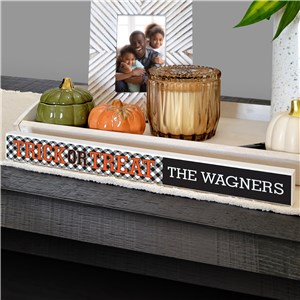 Personalized Trick Or Treat Skinny Rectangle Table Top Sign