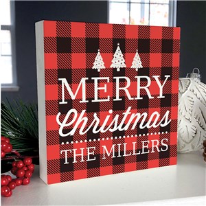 Personalized Merry Christmas Table Top Sign 6x6