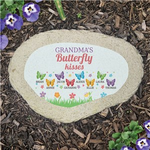 Personalized Butterfly Kisses Flat Garden Stone