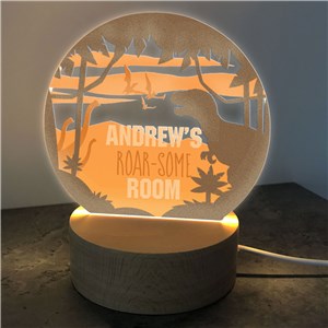 Personalized Dino Roar-Some Round Light Up Sign