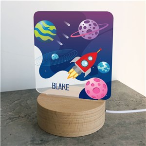 Personalized Outer Space with Rocket Light Up Sign
