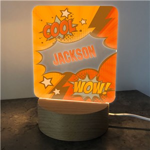 Personalized Comic Scene Square Light Up Sign