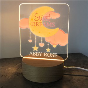Personalized Sweet Dreams Moon Square Light Up Sign
