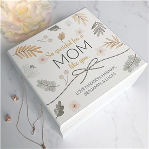 Personalized Gold and Silver Flora Jewelry Box