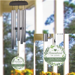 Personalized Remembered in Love Wind Chime