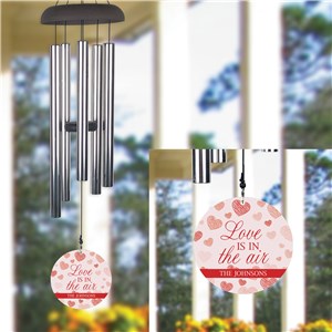 Personalized Love Is In The Air Heart Pattern Wind Chime