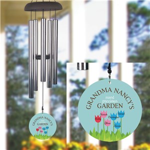 Personalized Numbered Flower Garden Wind Chime